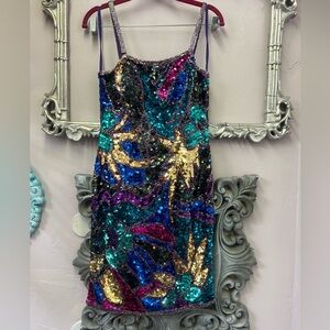 Multicolor Sequin Party Dress